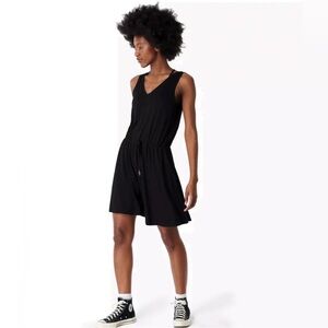 Sweaty Betty Take is easy drawstring waist dress in black size 16